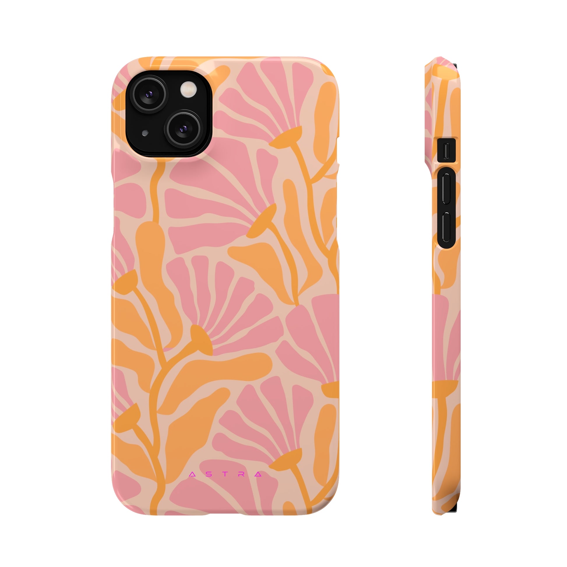 Pink Blossom iPhone 14 Plus Glossy Phone Case Accessories Classic Glossy iPhone Cases Matte Phone Cases
