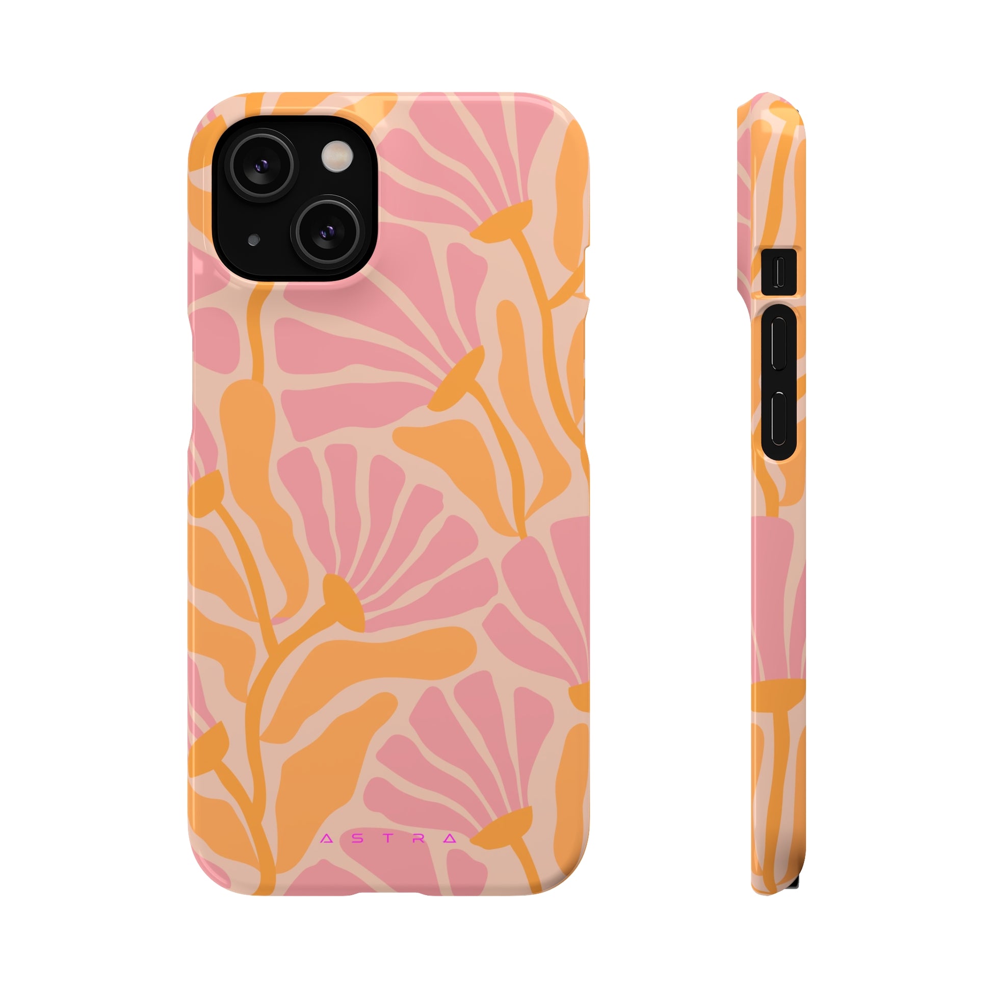 Pink Blossom iPhone 14 Glossy Phone Case Accessories Classic Glossy iPhone Cases Matte Phone Cases