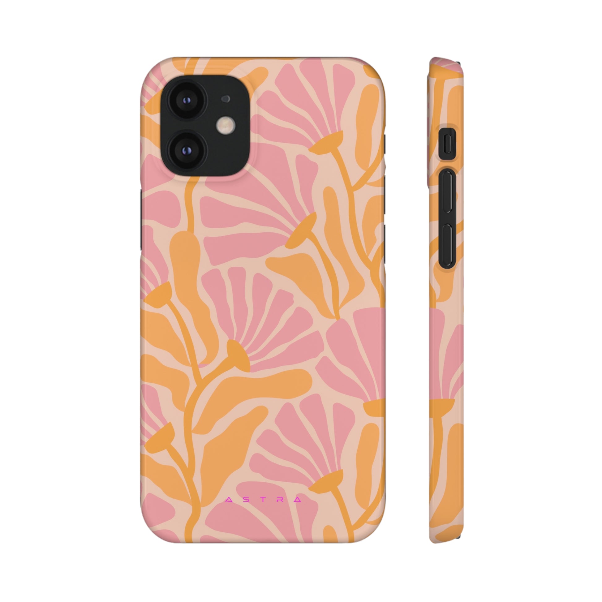 Pink Blossom iPhone 12 Mini Glossy Phone Case Accessories Classic Glossy iPhone Cases Matte Phone Cases