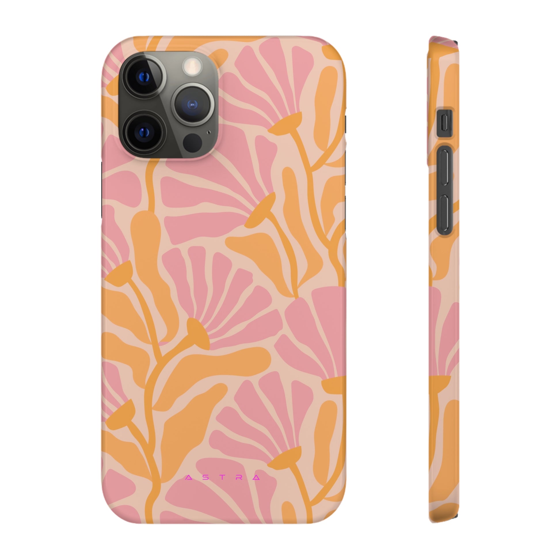 Pink Blossom iPhone 12 Pro Glossy Phone Case Accessories Classic Glossy iPhone Cases Matte Phone Cases